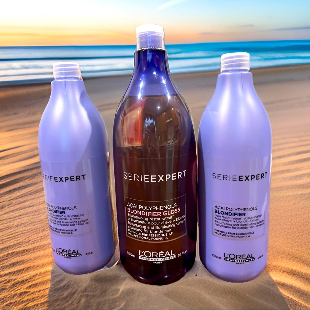 L’Oréal  Açaí Polyphenols Blondifier Gloss Conditioner-2 34 oz Shampoo 50.7 oz-1